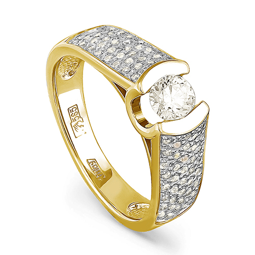 Кольцо, золото, бриллиант, 1-2128-9200